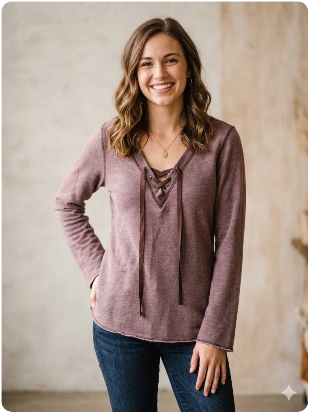 Victoria’s Secret Plush & Lush Lace Up Sweatshirt Tunic